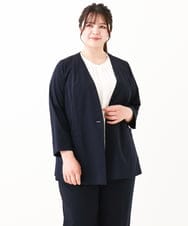 OLDHV05179 eur3(エウルキューブ) 【大きいサイズ/セットアップ対応】接触冷感カノコジャケット ネイビー(57)