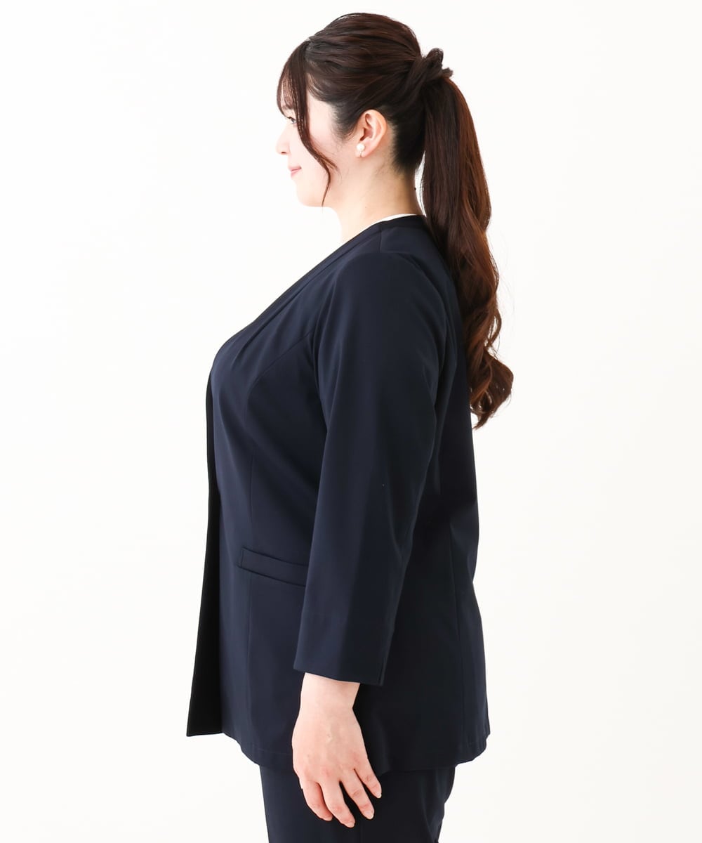 OLDHV05179 eur3(エウルキューブ) 【大きいサイズ/セットアップ対応】接触冷感カノコジャケット ネイビー(57)