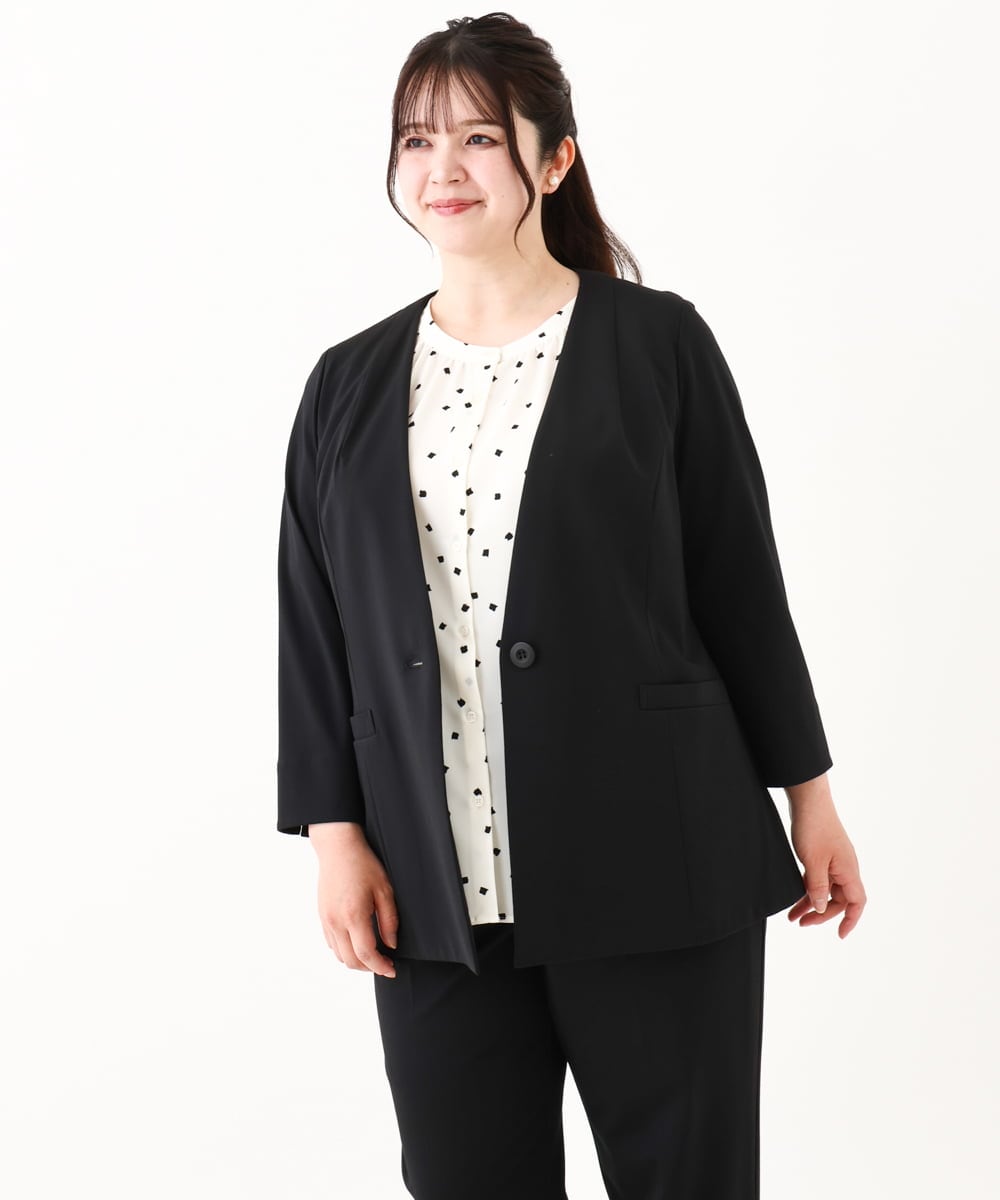 OLDHV05179 eur3(エウルキューブ) 【大きいサイズ/セットアップ対応】接触冷感カノコジャケット ブラック(94)