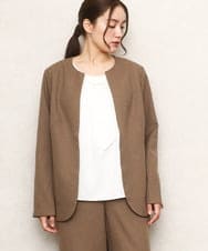 OLDKA01189 eur3(エウルキューブ) 【WEB先行販売】【大きいサイズ/11号サイズあり】ソフィーツイルジャケット モカ(84)