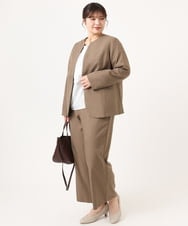 OLDKA01189 eur3(エウルキューブ) 【WEB先行販売】【大きいサイズ/11号サイズあり】ソフィーツイルジャケット モカ(84)