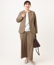OLDKA01189 eur3(エウルキューブ) 【WEB先行販売】【大きいサイズ/11号サイズあり】ソフィーツイルジャケット モカ(84)
