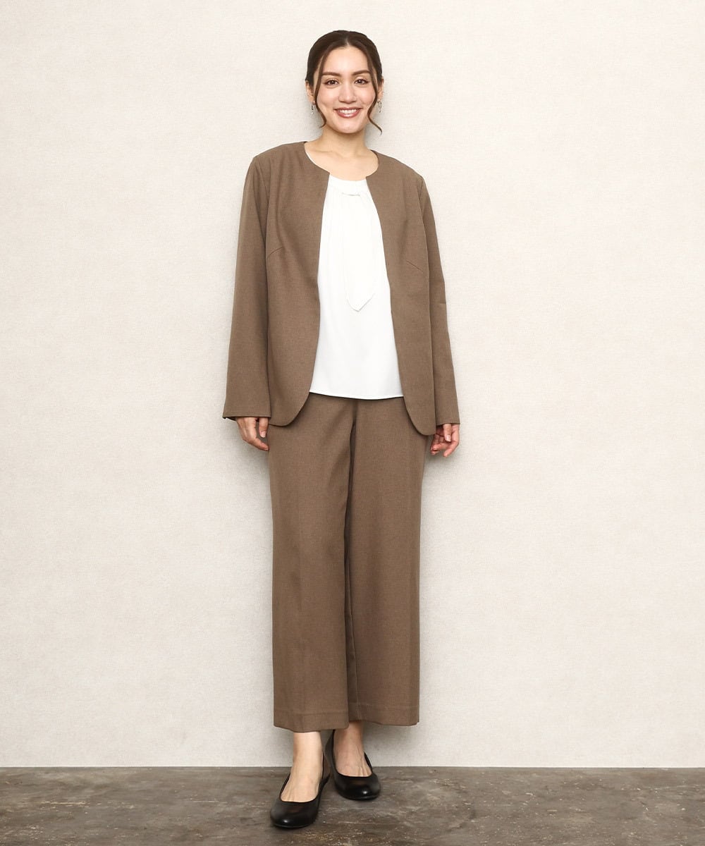 OLDKA01189 eur3(エウルキューブ) 【WEB先行販売】【大きいサイズ/11号サイズあり】ソフィーツイルジャケット モカ(84)