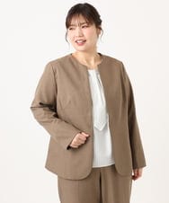 OLDKA01189 eur3(エウルキューブ) 【WEB先行販売】【大きいサイズ/11号サイズあり】ソフィーツイルジャケット モカ(84)