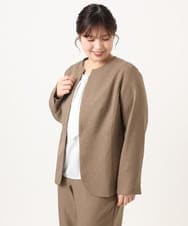 OLDKA01189 eur3(エウルキューブ) 【WEB先行販売】【大きいサイズ/11号サイズあり】ソフィーツイルジャケット モカ(84)