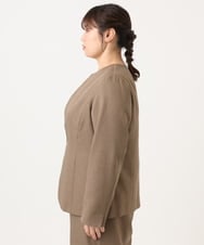 OLDKA01189 eur3(エウルキューブ) 【WEB先行販売】【大きいサイズ/11号サイズあり】ソフィーツイルジャケット モカ(84)