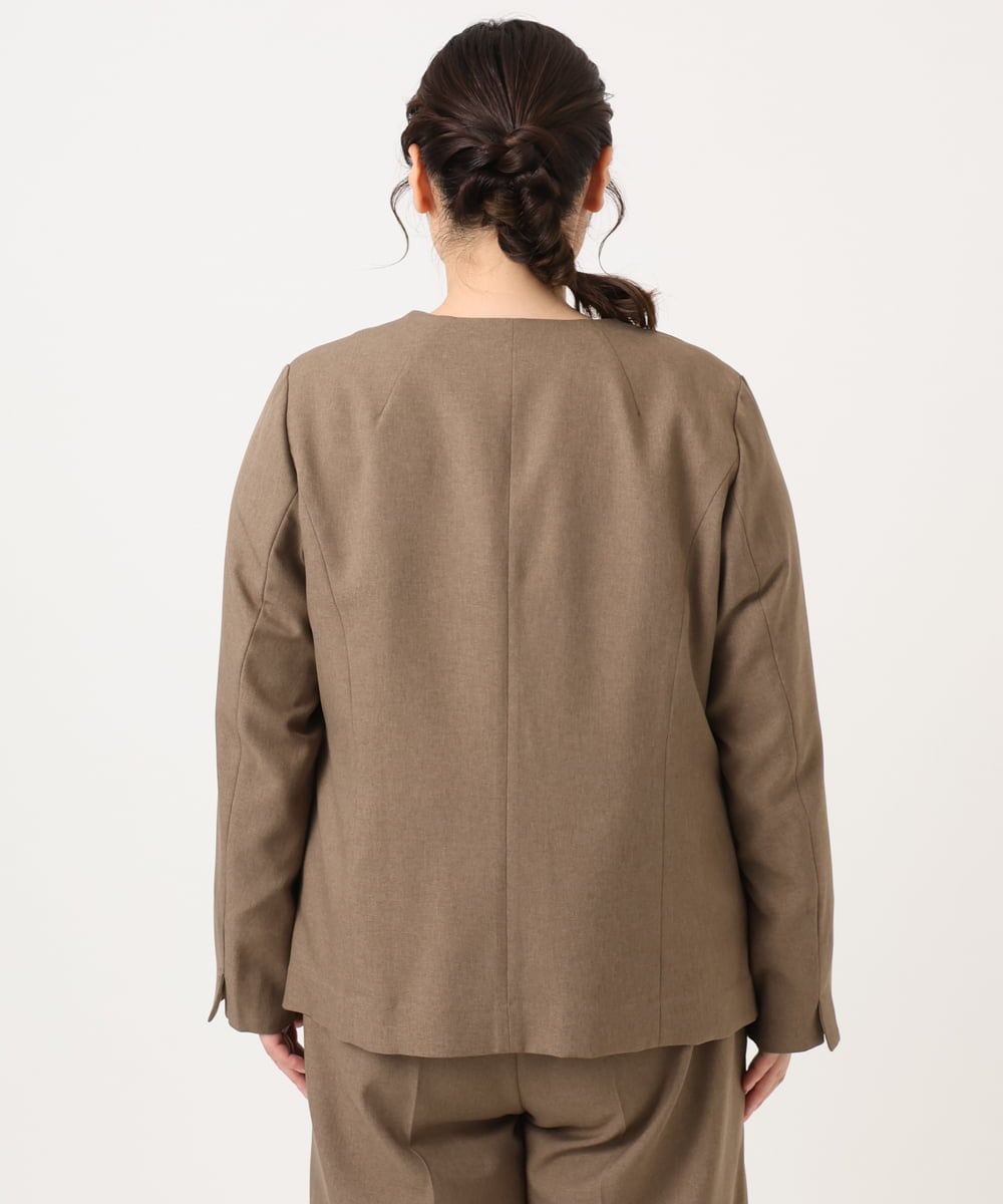 OLDKA01189 eur3(エウルキューブ) 【WEB先行販売】【大きいサイズ/11号サイズあり】ソフィーツイルジャケット モカ(84)
