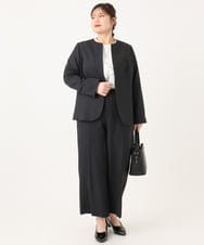 OLDKA01189 eur3(エウルキューブ) 【大きいサイズ/11号サイズあり】ソフィーツイルジャケット ブラック(94)