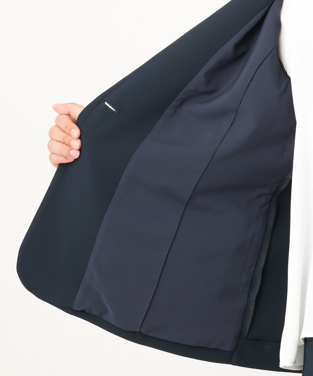 OLDKD01189 eur3(エウルキューブ) 【大きいサイズ/洗える/セットアップ対応/11号サイズあり】ストレッチVネックジャケット ネイビー