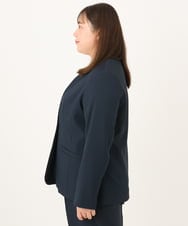 OLDKD01189 eur3(エウルキューブ) 【大きいサイズ/洗える/セットアップ対応/11号サイズあり】ストレッチVネックジャケット ネイビー