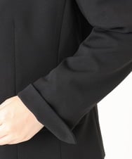 OLDLA02179 eur3(エウルキューブ) 【WEB先行販売】【大きいサイズ/11号サイズあり】カットジョーゼットノーカラージャケット ブラック(94)