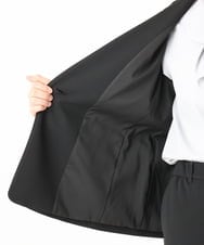 OLDLA02179 eur3(エウルキューブ) 【WEB先行販売】【大きいサイズ/11号サイズあり】カットジョーゼットノーカラージャケット ブラック(94)