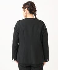 OLDLA02179 eur3(エウルキューブ) 【WEB先行販売】【大きいサイズ/11号サイズあり】カットジョーゼットノーカラージャケット ブラック(94)