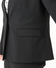 OLDLA02179 eur3(エウルキューブ) 【WEB先行販売】【大きいサイズ/11号サイズあり】カットジョーゼットノーカラージャケット ブラック(94)
