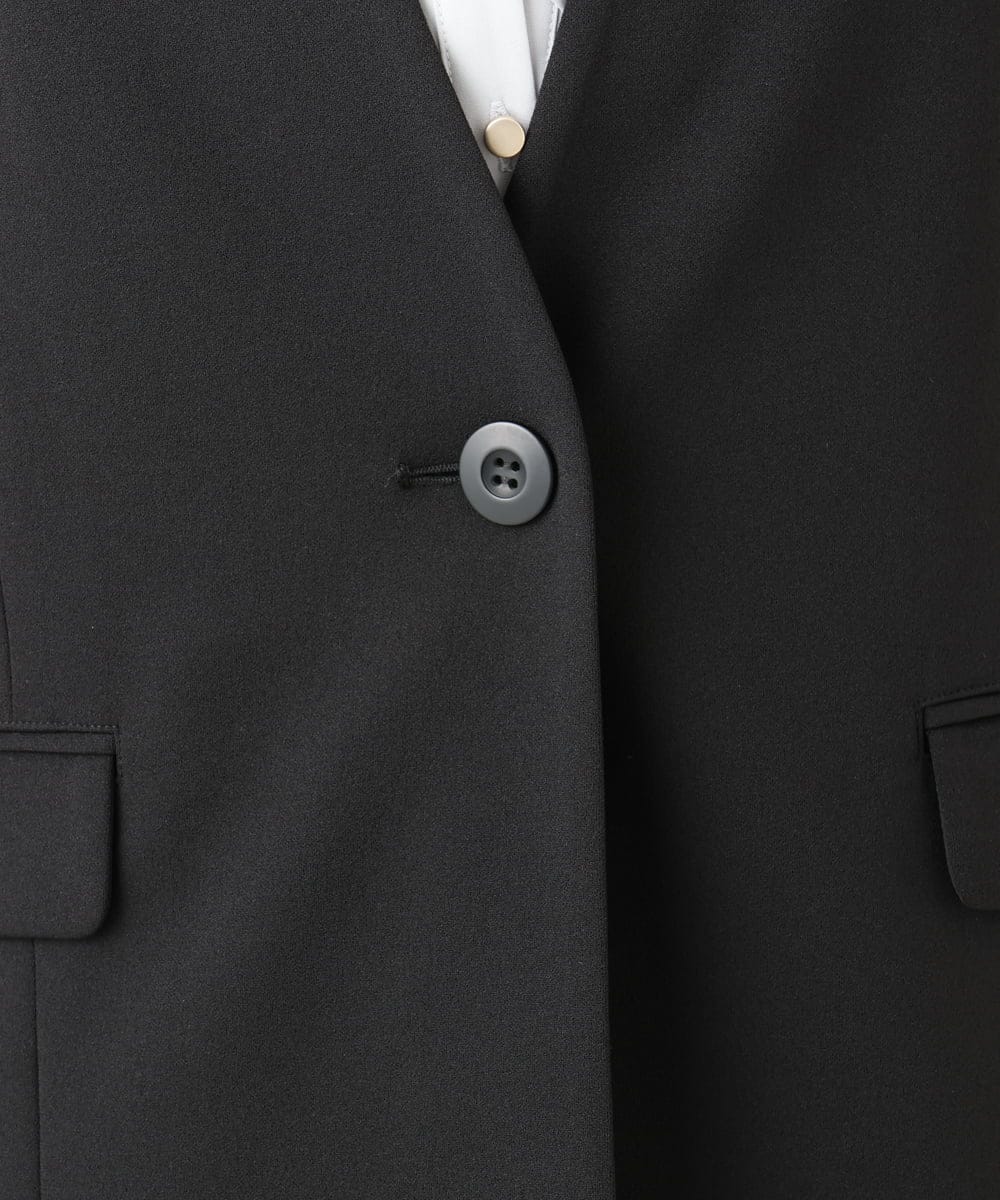 OLDLA02179 eur3(エウルキューブ) 【WEB先行販売】【大きいサイズ/11号サイズあり】カットジョーゼットノーカラージャケット ブラック(94)