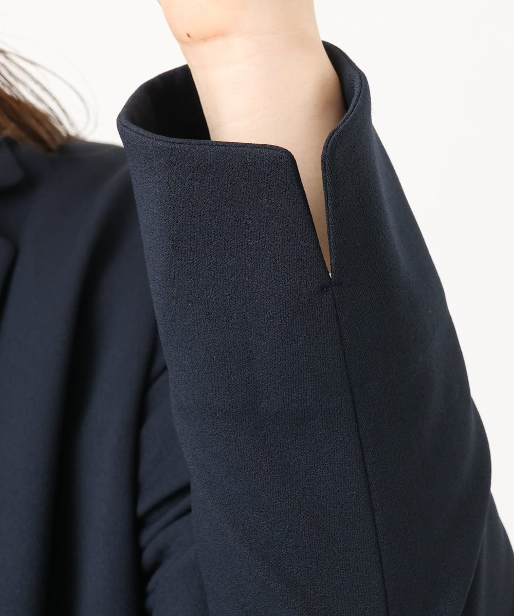 OLDLD03199 eur3(エウルキューブ) 【WEB先行販売】【大きいサイズ/11号サイズあり/洗える/セットアップ対応】カットジョーゼットテーラードジャケット ネイビー