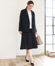 OLDLD03199 eur3(エウルキューブ) 【WEB先行販売】【大きいサイズ/11号サイズあり/洗える/セットアップ対応】カットジョーゼットテーラードジャケット ブラック