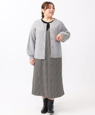 OLEAA10139 eur3(エウルキューブ) 【大きいサイズ】Vネックジャンパースカート ダークブラウン(87)