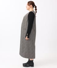 OLEAA10139 eur3(エウルキューブ) 【大きいサイズ】Vネックジャンパースカート ダークブラウン(87)