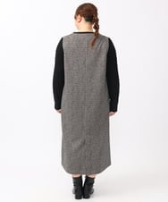 OLEAA10139 eur3(エウルキューブ) 【大きいサイズ】Vネックジャンパースカート ダークブラウン(87)