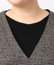 OLEAA10139 eur3(エウルキューブ) 【大きいサイズ】Vネックジャンパースカート ダークブラウン(87)
