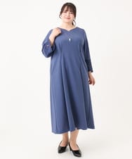 OLEAA11179 eur3(エウルキューブ) 【大きいサイズ/11号サイズあり】レーススリーブドレス ブルー(55)