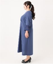 OLEAA11179 eur3(エウルキューブ) 【大きいサイズ/11号サイズあり】レーススリーブドレス ブルー(55)