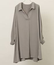 OLEAA12119 eur3(エウルキューブ) 【大きいサイズ】バックリボンシャツチュニック カーキ(36)