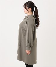 OLEAA12119 eur3(エウルキューブ) 【大きいサイズ】バックリボンシャツチュニック カーキ(36)