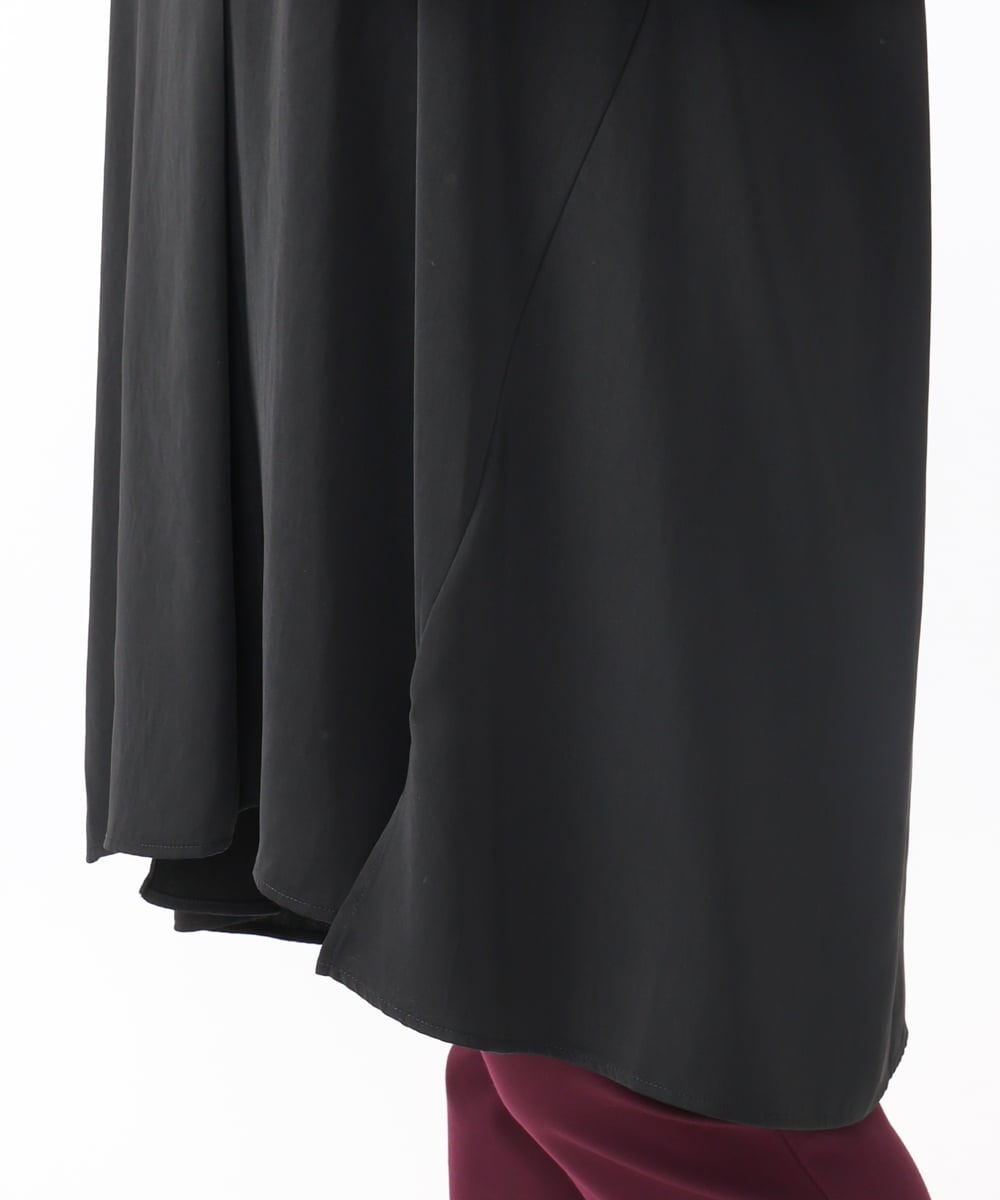 OLEAA12119 eur3(エウルキューブ) 【大きいサイズ】バックリボンシャツチュニック ブラック(94)