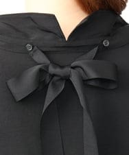 OLEAA12119 eur3(エウルキューブ) 【大きいサイズ】バックリボンシャツチュニック ブラック(94)