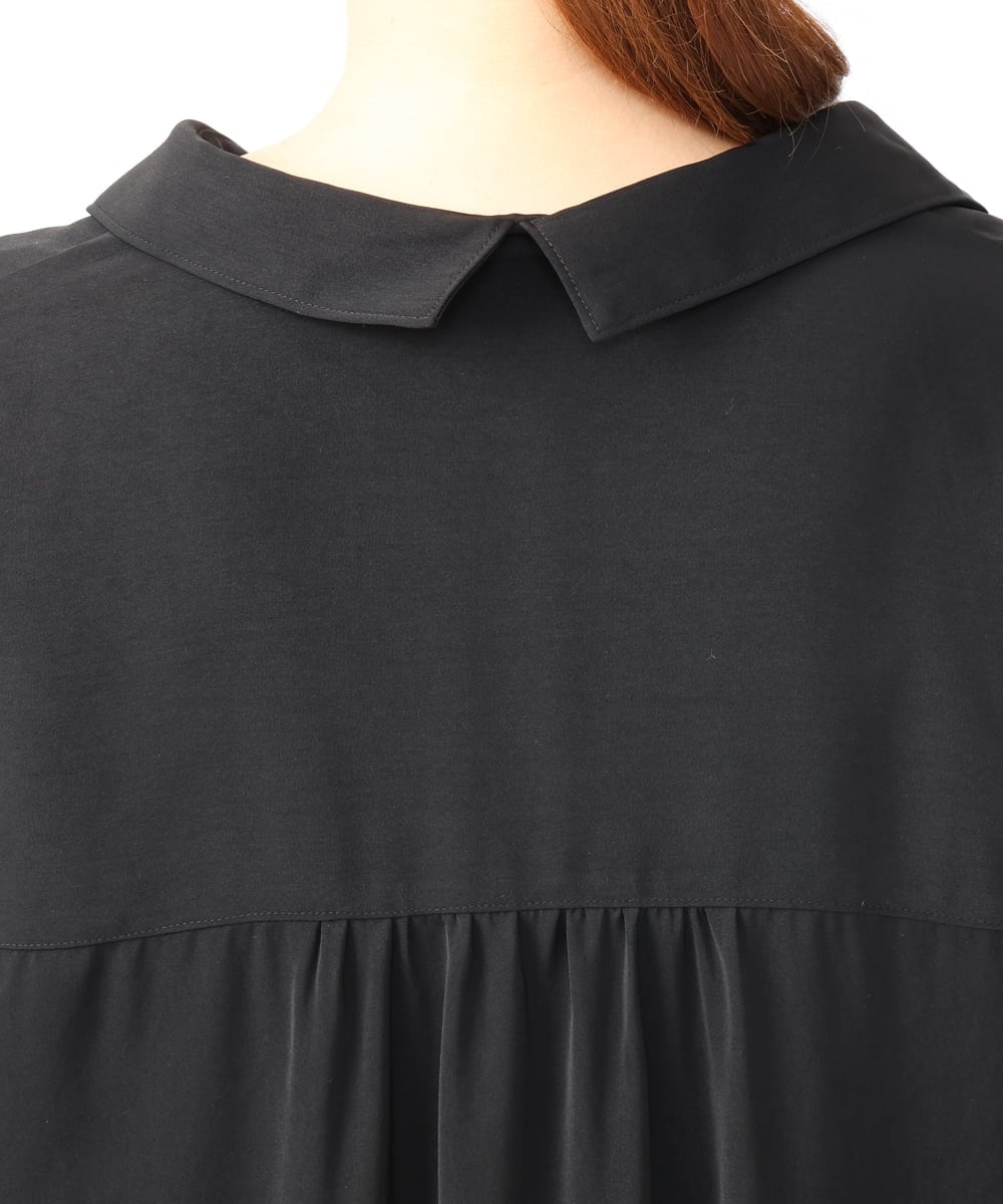 OLEAA12119 eur3(エウルキューブ) 【大きいサイズ】バックリボンシャツチュニック ブラック(94)