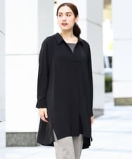 OLEAA12119 eur3(エウルキューブ) 【大きいサイズ】バックリボンシャツチュニック ブラック(94)