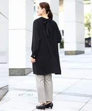 OLEAA12119 eur3(エウルキューブ) 【大きいサイズ】バックリボンシャツチュニック ブラック(94)