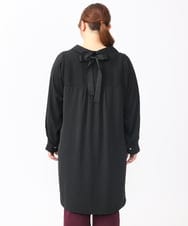 OLEAA12119 eur3(エウルキューブ) 【大きいサイズ】バックリボンシャツチュニック ブラック(94)