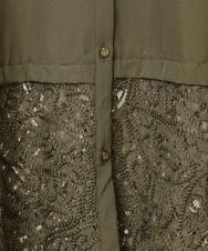 OLEAA13129 eur3(エウルキューブ) 【大きいサイズ】レースコンビシャツチュニック カーキ(36)
