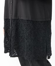 OLEAA13129 eur3(エウルキューブ) 【大きいサイズ】レースコンビシャツチュニック ブラック(94)