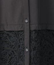 OLEAA13129 eur3(エウルキューブ) 【大きいサイズ】レースコンビシャツチュニック ブラック(94)