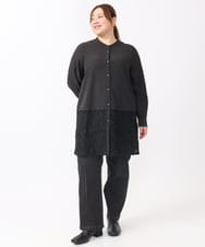 OLEAA13129 eur3(エウルキューブ) 【大きいサイズ】レースコンビシャツチュニック ブラック(94)