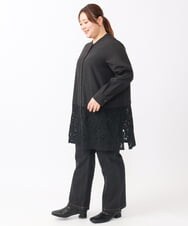 OLEAA13129 eur3(エウルキューブ) 【大きいサイズ】レースコンビシャツチュニック ブラック(94)