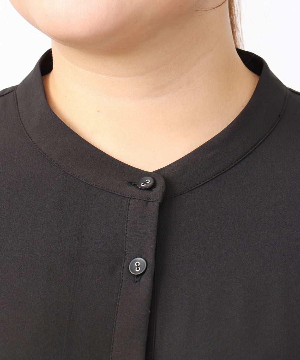 OLEAA13129 eur3(エウルキューブ) 【大きいサイズ】レースコンビシャツチュニック ブラック(94)