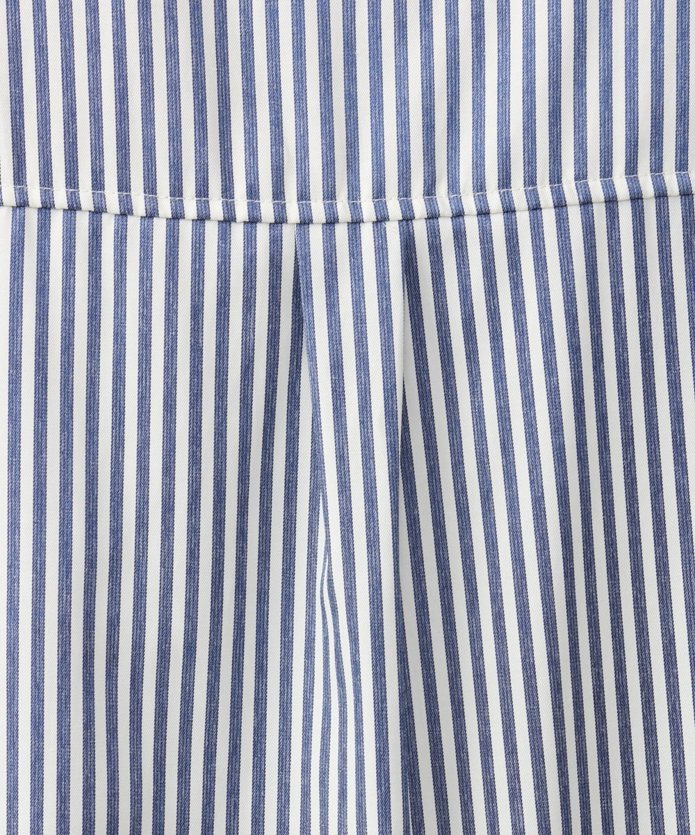 OLEAA28119 eur3(エウルキューブ) 【大きいサイズ/soso×eur3】ケープ風ストライプシャツ ネイビー(57)