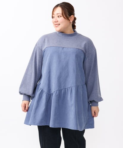 OLEAA29119  【大きいサイズ/soso×eur3】イレヘムギャザーチュニック