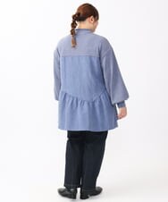 OLEAA29119 eur3(エウルキューブ) 【大きいサイズ/soso×eur3】イレヘムギャザーチュニック ブルー(55)