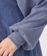 OLEAA29119 eur3(エウルキューブ) 【大きいサイズ/soso×eur3】イレヘムギャザーチュニック ブルー(55)