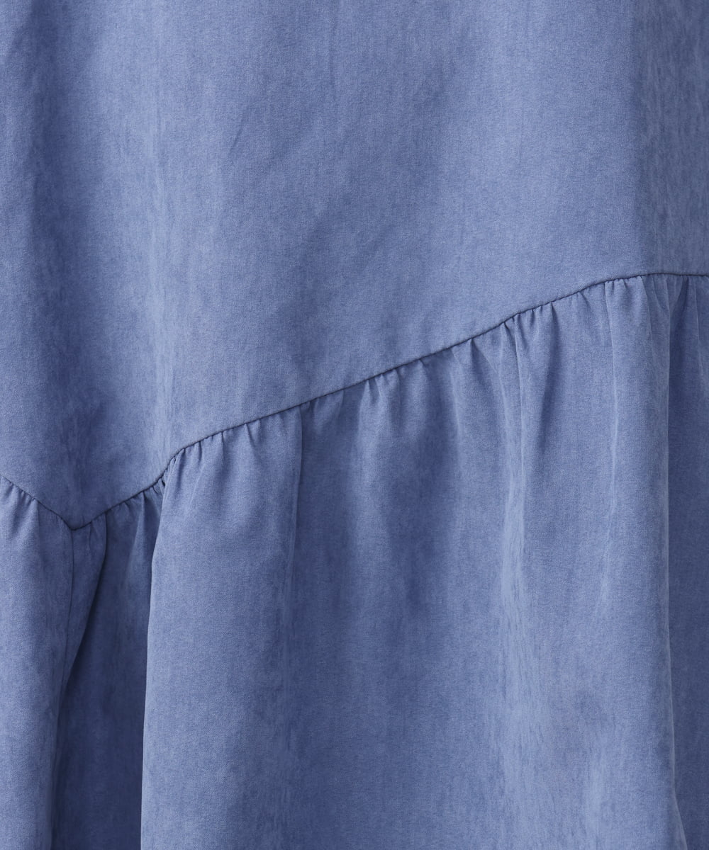 OLEAA29119 eur3(エウルキューブ) 【大きいサイズ/soso×eur3】イレヘムギャザーチュニック ブルー(55)