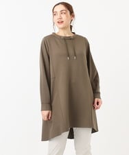 OLEAA31099 eur3(エウルキューブ) 【大きいサイズ】ダンボールバックフレアチュニック カーキ(36)