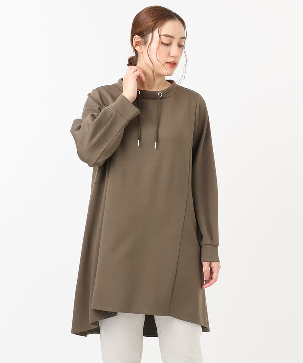OLEAA31099 eur3(エウルキューブ) 【大きいサイズ】ダンボールバックフレアチュニック カーキ(36)