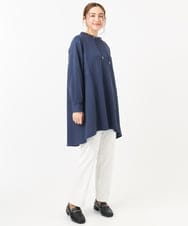 OLEAA31099 eur3(エウルキューブ) 【大きいサイズ】ダンボールバックフレアチュニック ネイビー(57)