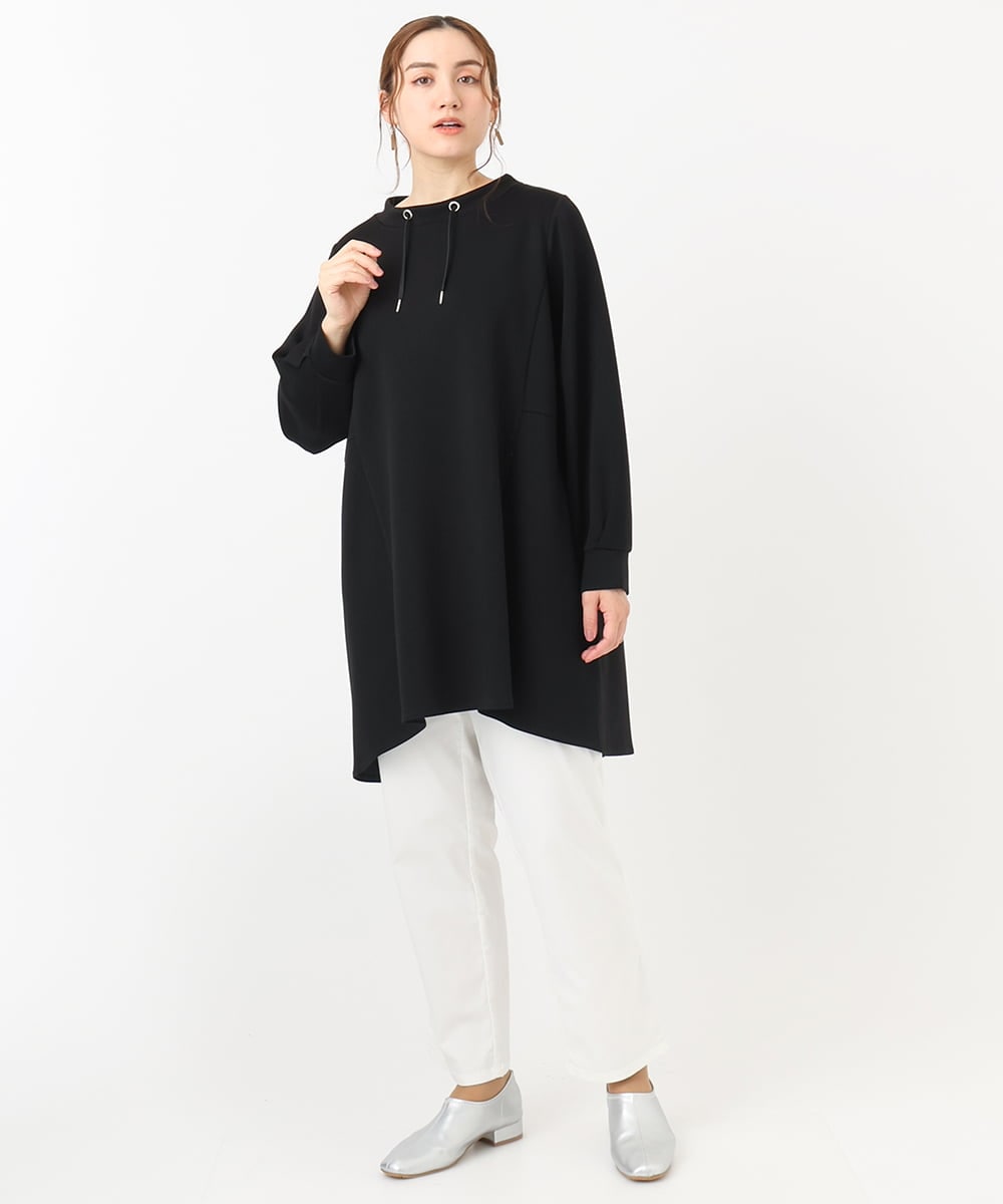 OLEAA31099 eur3(エウルキューブ) 【大きいサイズ】ダンボールバックフレアチュニック ブラック(94)